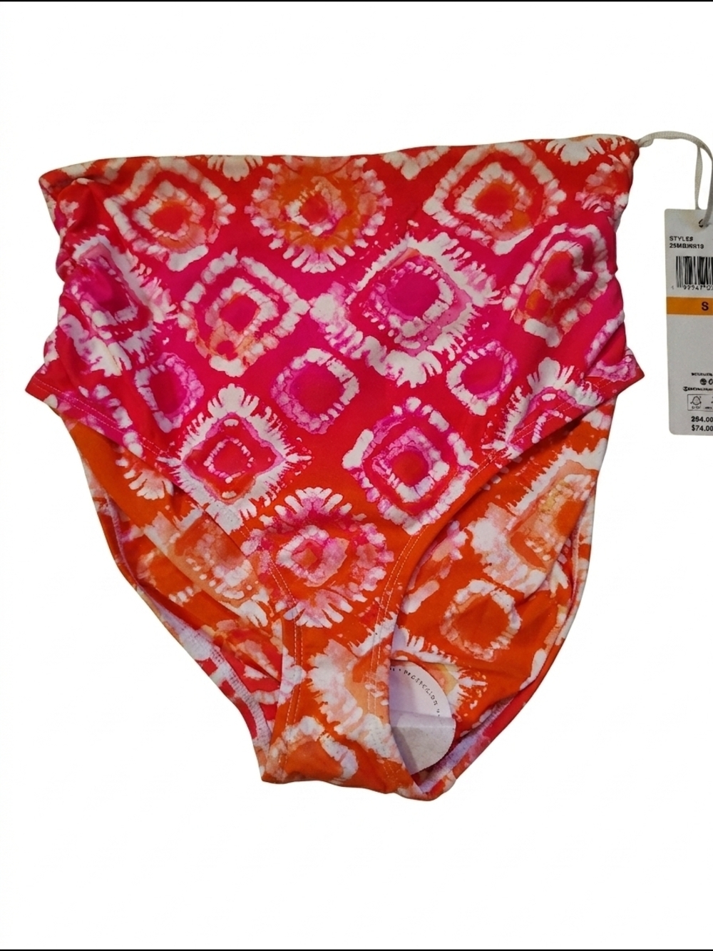 Anne Cole Multicolor‎ High Waisted Bikini Bottoms with Pink Orange Ombre Small